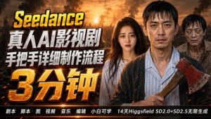 3分钟真人AI影视剧怎么做?SD 2.0手把手完整制作流程|Higgsfield 14天SD 2.0/2.5无限生成-最全项目网