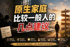 付费文章:给原生家庭比较一般人的几点建议-最全项目网
