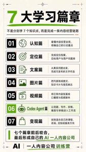 AI一人内容公司30天实战训练营,让Codex Agent自动参与内容创作持续做出更像你、更有竞争力的内容-最全项目网