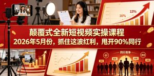 颠覆式全新短视频实操课程，抓住这波红利，甩开90%同行（更新2026年9月份）-最全项目网