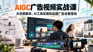 AIGC广告视频实战课|从创意脚本、AI工具实操到品牌广告全案落地-最全项目网
