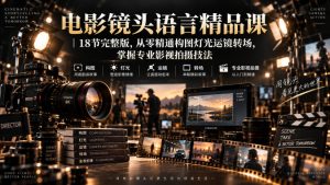 电影镜头语言精品课｜18节完整版，从零精通构图灯光运镜转场，掌握专业影视拍摄技法-最全项目网