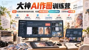 大神AI作图训练营,SD从基础安装到进阶实操,吃透模型提示词ControlNet,从零学会AI绘画-最全项目网