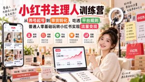 小红书主理人训练营,从养号起号到带货转化,吃透平台规则,普通人零基础玩转小红书实现流量变现-最全项目网