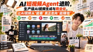 AI短视频Agent进阶,生产级AI视频生成与商业化,让AI视频从”能看”真正走向”能賺钱”-最全项目网