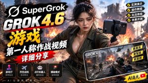 Grok 4.6也能做游戏?第一人称作战视频实测|玩法详细讲解-最全项目网