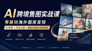 AI跨境售图实战课,零基础海外图库变现,AI作图+平台上架+爆款选图全流程落地-最全项目网