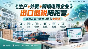 《生产+外贸+跨境电商企业》出口退税陪跑营,带你从零打通出口退税全链条-最全项目网