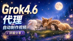 Grok 4.6代理自动制作视频!从提示词到成片全流程详细分享|AI Agent实操分享-最全项目网