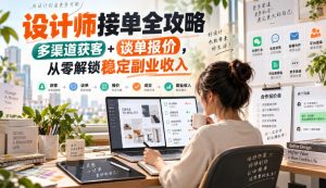 设计师接单全攻略-无水印,多渠道获客+谈单报价,从零解锁稳定副业收入-最全项目网
