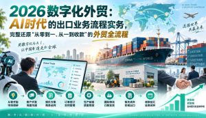 2026数字化外贸：AI时代的出口业务流程实务，完整还原”从零到一、从一到收款”的外贸全流程-最全项目网
