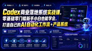 Codex商业落地系统实战课,零基础零门槛新手小白也能学会,打造自己的AI自动化工作流+产品系统(更新)-最全项目网