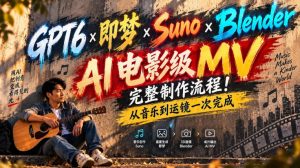 GPT6×即梦×Suno×Blender｜AI电影级MV完整制作流程！从音乐到运镜一次完成！-最全项目网
