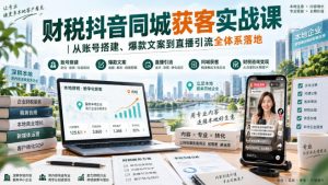财税抖音同城获客实战课｜从账号搭建、爆款文案到直播引流全体系落地-最全项目网