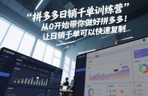 拼多多日销千单训练营,从0开始带你做好拼多多,让日销千单可以快速复制(更新26年9月)-最全项目网