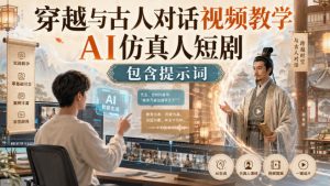 穿越与古人对话视频教学，AI仿真人短剧，包含提示词-最全项目网
