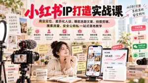小红书ip打造实战课,商业定位、差异化人设、爆款选题文案、拍摄剪辑、搜索流量、安全公转私一站式落地教学-最全项目网