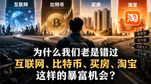 某社群付费文章:为什么我们老是错过互联网、比特币、买房、淘宝这样的暴富机会?-最全项目网